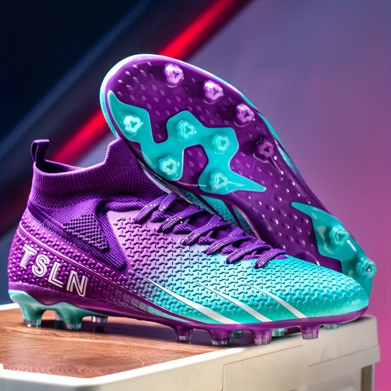 Boy's High Top Spiked Football Cleat - Non Slip and Breathable