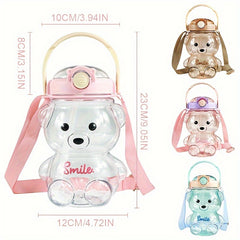 34oz Bear Handheld Water Cup For Kids With Straw