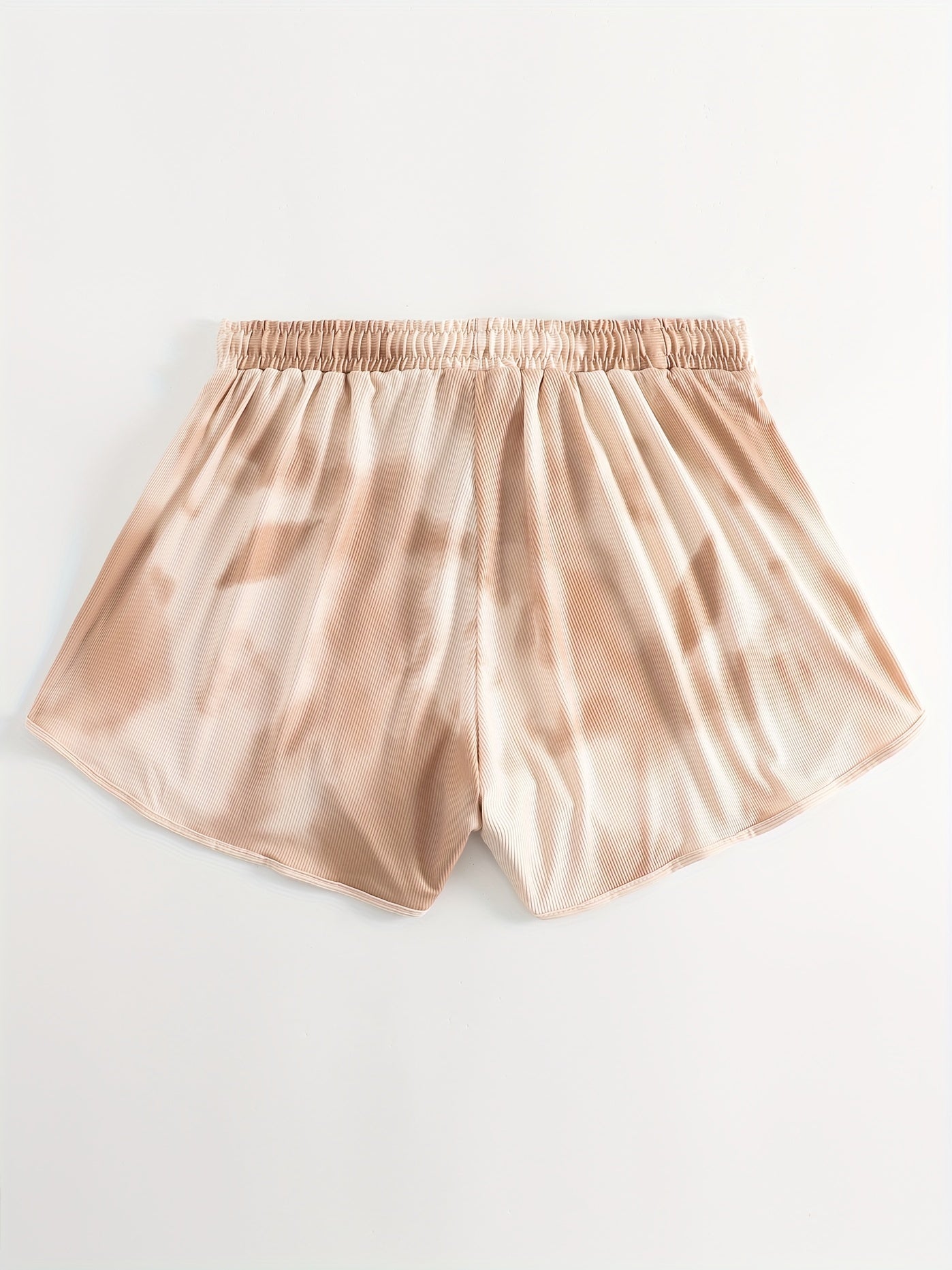  Casual Shorts Women's Plus Ribbed Drawstring Stretch Shorts
