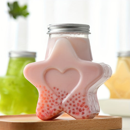 17oz Transparent Star Milk Tea Juice Bottle BPA-Free