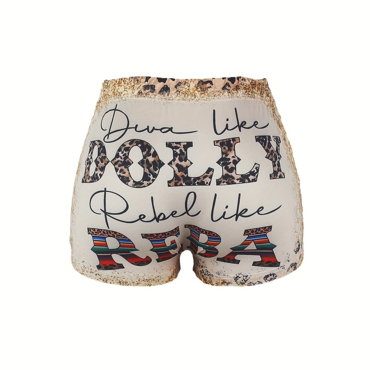 Letter Print Skinny Shorts Casual Shorts For Spring & Summer