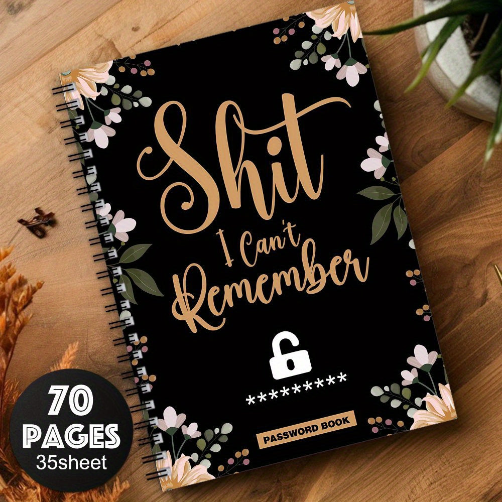 Humorous Floral Password Notebook 1pc