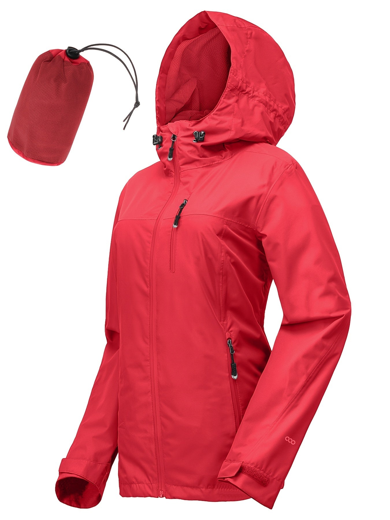 Women's Packable Rain Jacket Lightweight Waterproof Hood Ideal For Cycling