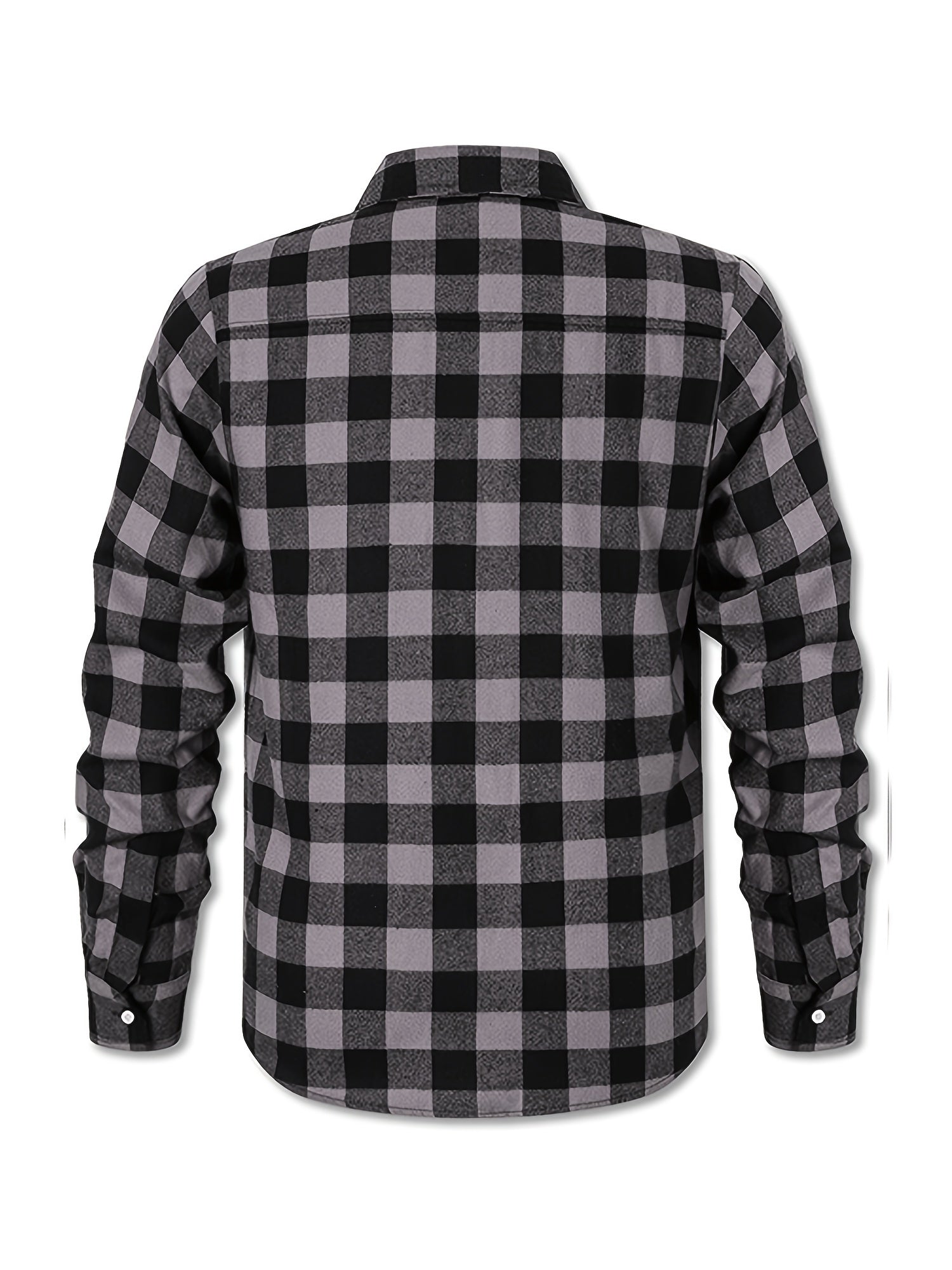 Plaid Print Men's Casual Long Sleeve Shirt with Chest Pocket