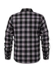 Plaid Print Men's Casual Long Sleeve Shirt with Chest Pocket