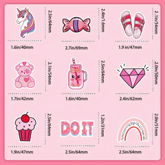 50 Pink Decal Stickers for Laptop and Water Bottle - Cute Vinyl Stickers