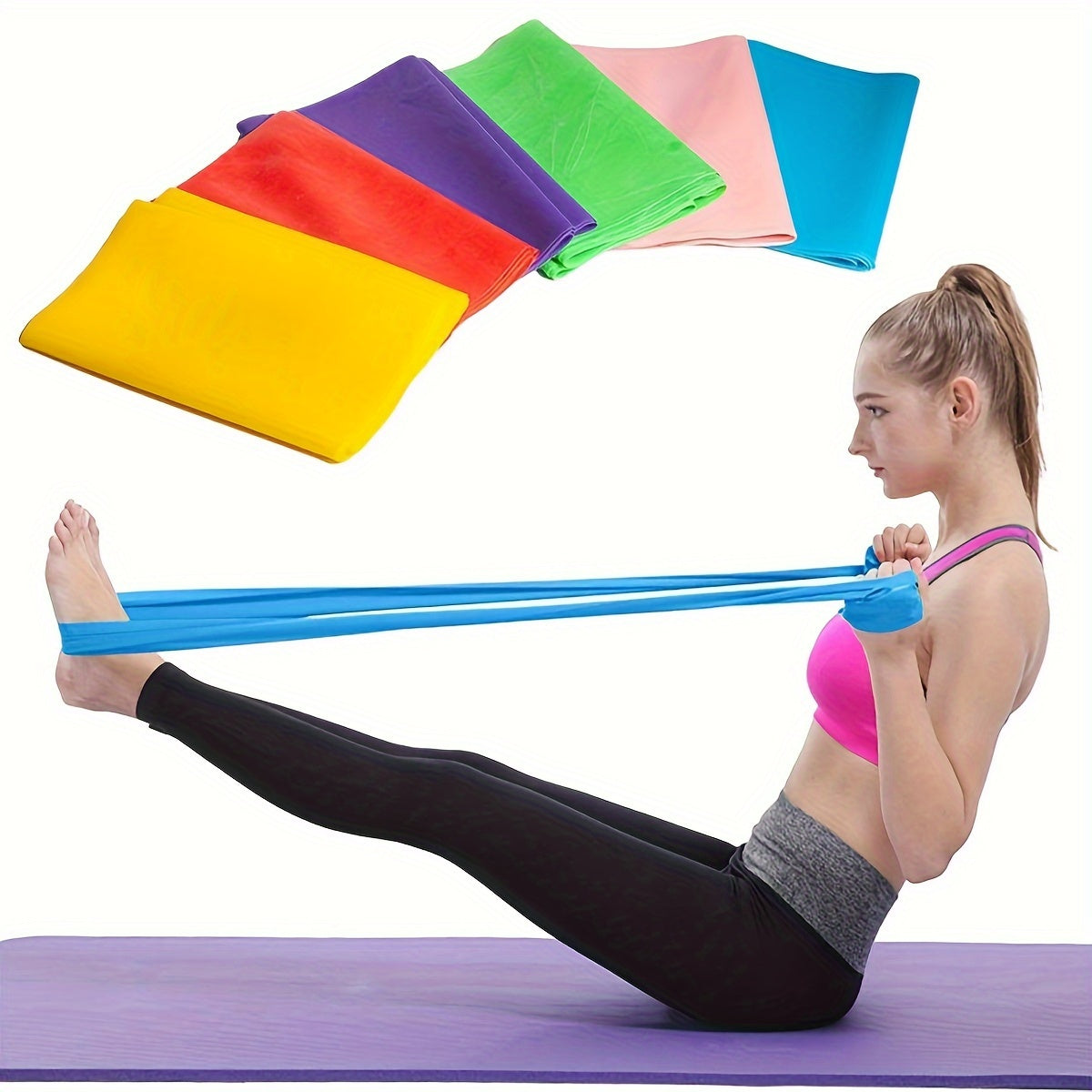 TPE Yoga Resistance Bands for Strength Training