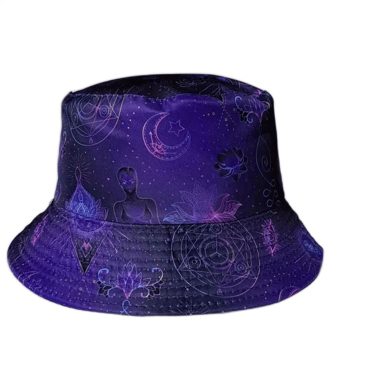Starry Sky Print Double-sided Bucket Hat Couple Style Summer Sun Hat
