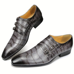 Men's Triple Monk Strap Slip On Loafers