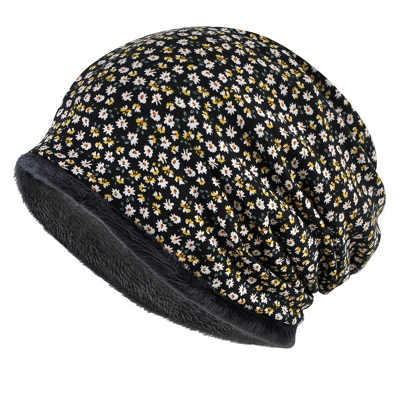 Winter Warm Beanie Scarf Hat Thermal Knitted Slouchy Thick Skull Cap