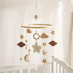 Wooden Stars Rattles Bed Bell Hand Crochet for Crib Stroller