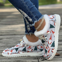 Women's Christmas Snow Boots With Dwarfs & Snowflakes Patterns