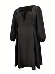  Long Sleeve Tie Front Maxi Dress