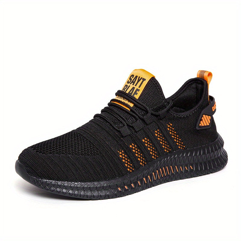 Men's Striped Walking Shoes Casual Outdoor Comfortable Lace up Sneakers