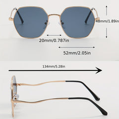 Geometric Metal Sunglasses Anti Glare UV400