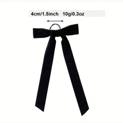 Velvet Ribbon Hair Tie with Bow Knot