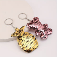 15pcs Cartoon Sequins Animal Keychain Key Ring Bag Charm Gift