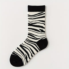 5 Pairs Cartoon Pattern Socks Comfy & Mid Tube Socks Women's Stockings