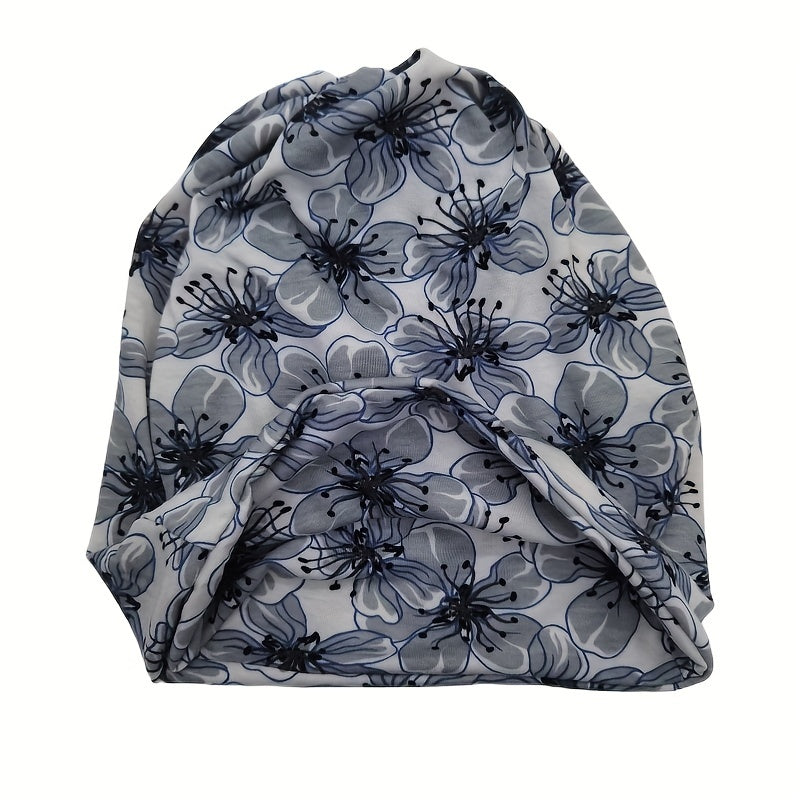 Flower Print Beanie Lightweight Skull Hat Chemo Cap Turban Hats