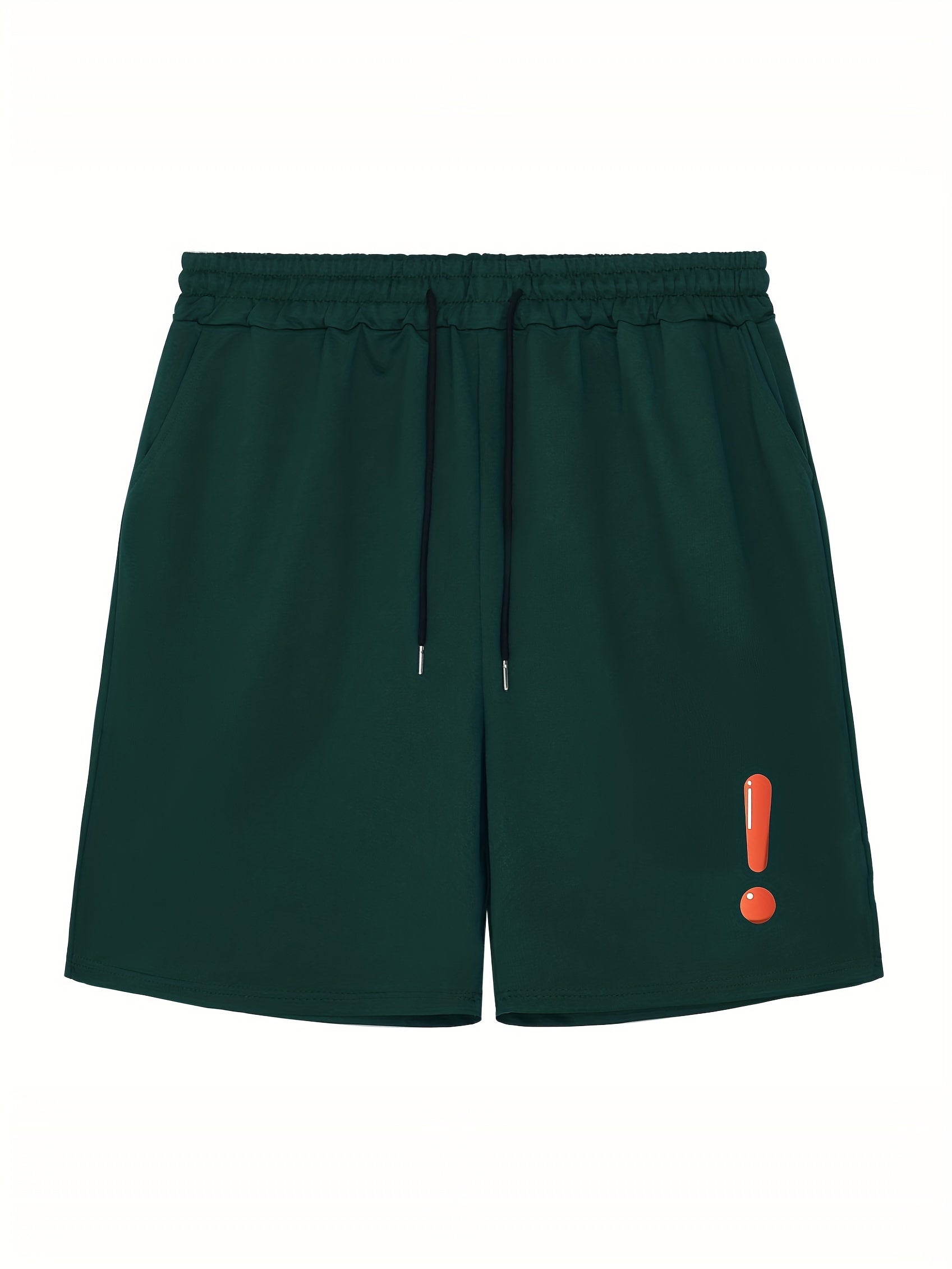 Men's Exclaimation Print Workout Shorts Active Slightly Stretch