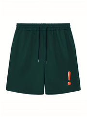 Men's Exclaimation Print Workout Shorts Active Slightly Stretch