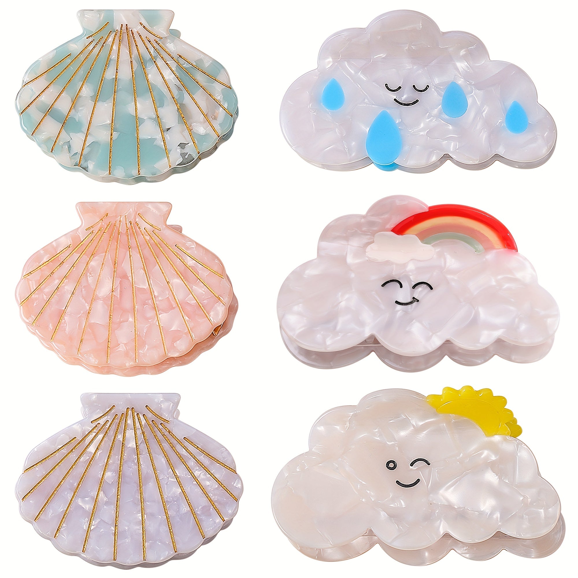 Ocean Series Hair Claw Shell Shape Ponytail Holder