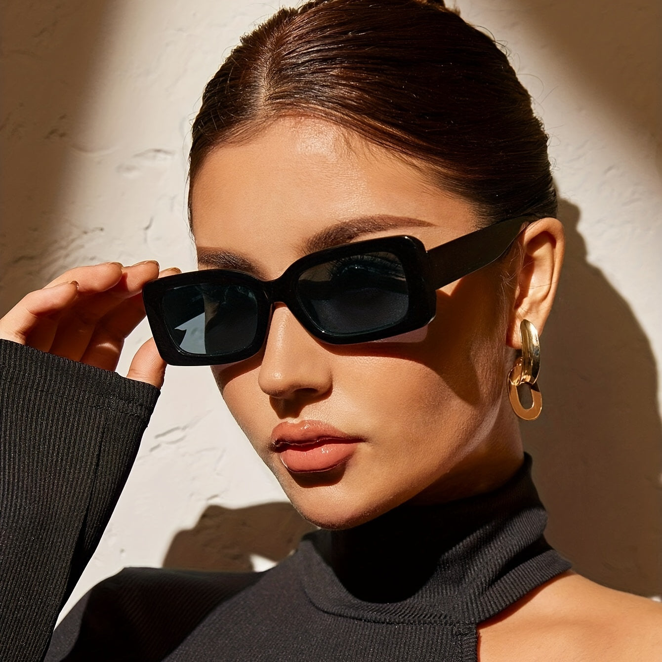 Square Frame Sunglasses Vintage Wrap Around Glasses UV400