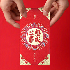 6 Dragon Themed Red Envelopes for Weddings & Birthdays