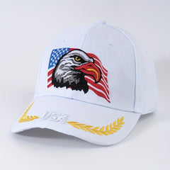 American Flag Eagle Baseball Cap Embroidered Unisex Patriotic Dad Hat