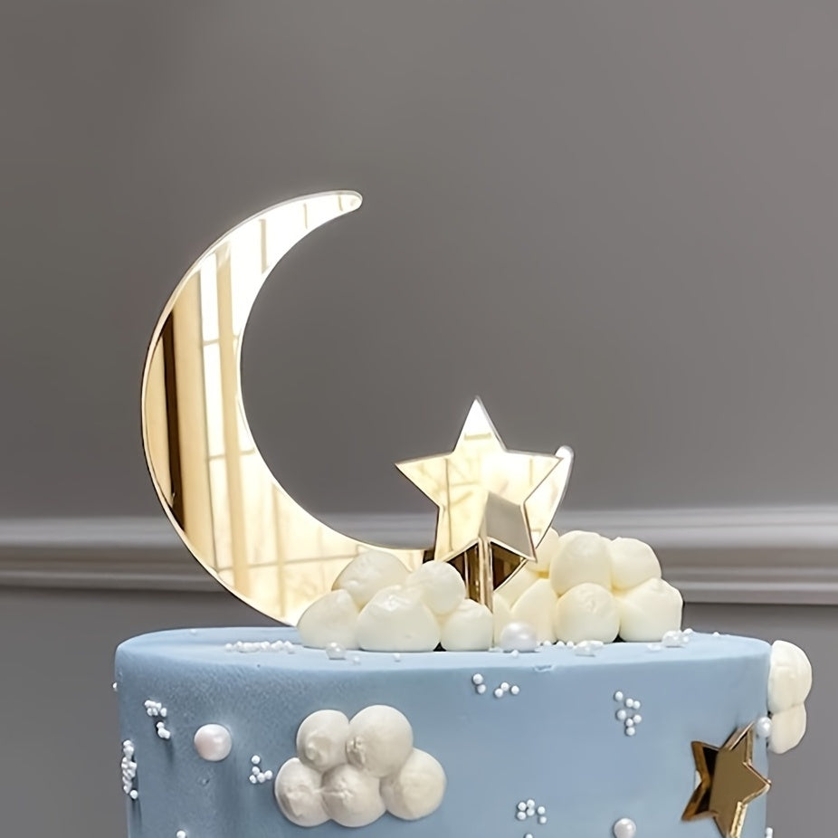 Moon & Stars Cake Topper for Dessert Table Decor