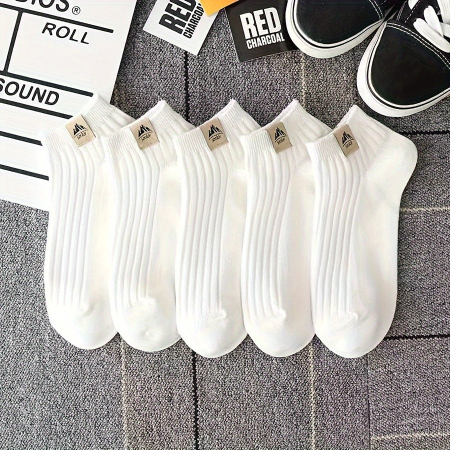 5 Pairs Solid Ankle Socks Lightweight Soft Low Cut Sports Women Stockings