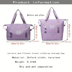 Dry Wet Separation Duffel Bag Portable Travel Gym Bag