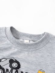 Boy's Mams Boy Print Sweatshirt Casual Slightly Stretch Breathable Sweatshirt