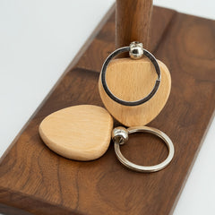 Heart Shaped Wooden Key Tag for Engraving - Pack of 3