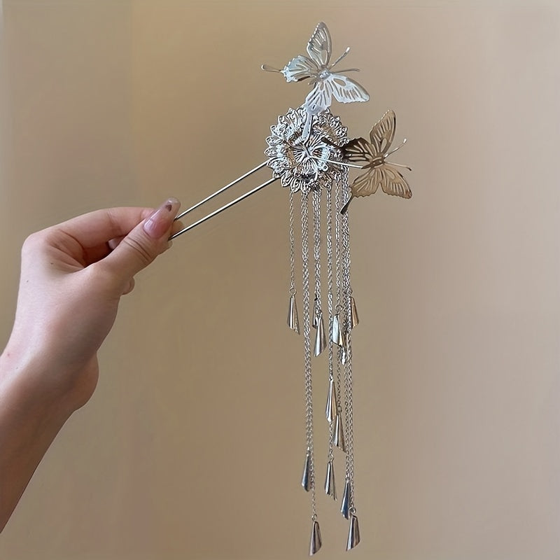 Butterfly Shape Hairpin U shaped Hairpin With Tassel Hair Accessories