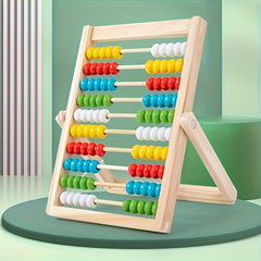 Wooden Math Learning Toy Colorful Bead Puzzle Educational Gift