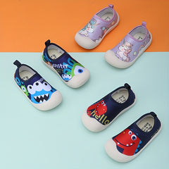 Boys Cartoon Slip On Sneakers - Lightweight Non Slip Shoes