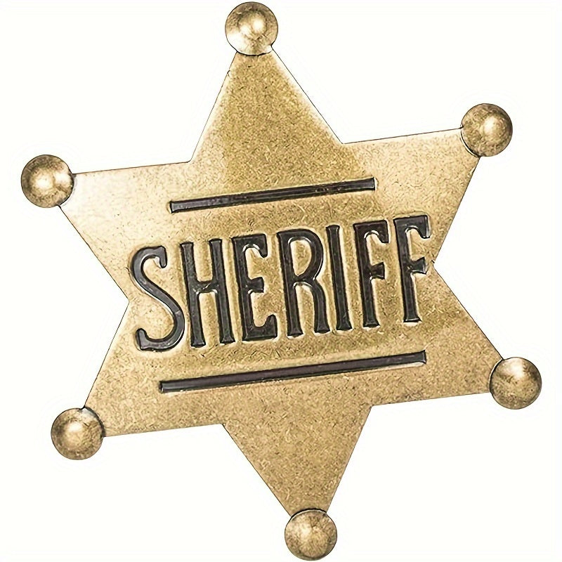 Metal Toy Sheriff's Badge Cowboy Party Decoration Fun Gift