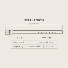 Men's Green Maple Leaf Buckle PU Leather Belt Casual Waist Belt
