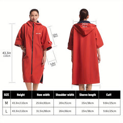 Turbo Waterproof Fleece Surf Poncho Hooded Robe Coat