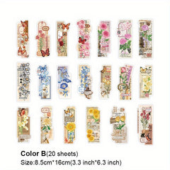 20 Plant & Butterfly Stickers for DIY Art Journaling Scrapbooking