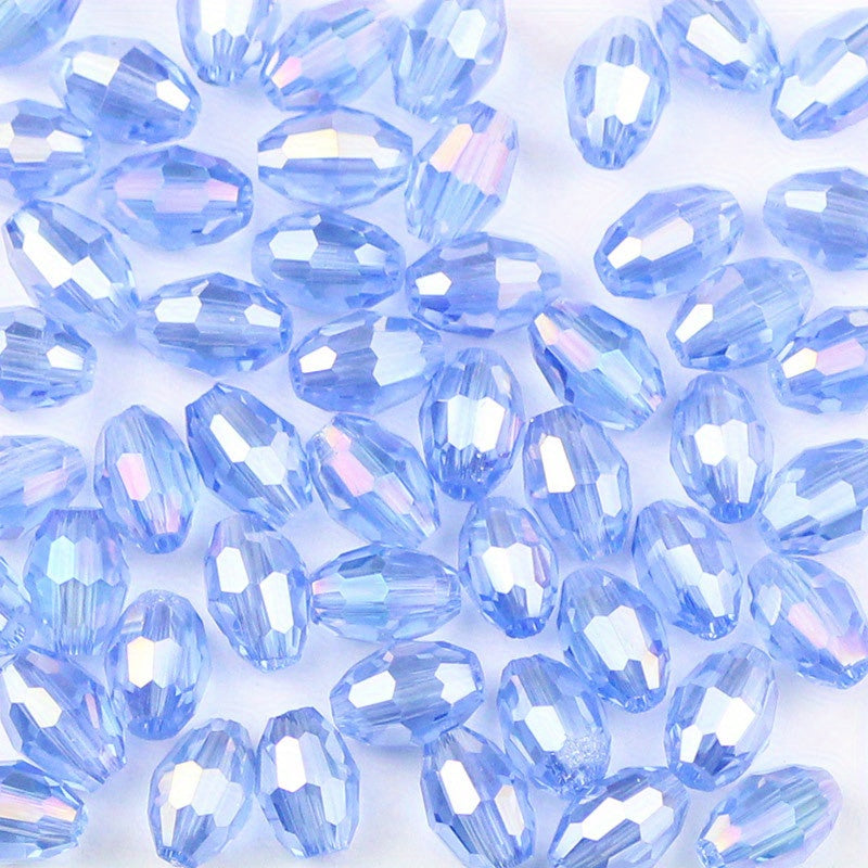50pcs 6x8mm Colorful Glass Crystal Beads DIY Jewelry Accessories