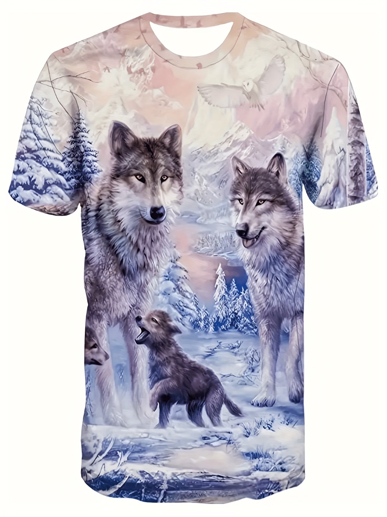 Men's 3D Digital Print Summer T Shirt Casual Loose Fit