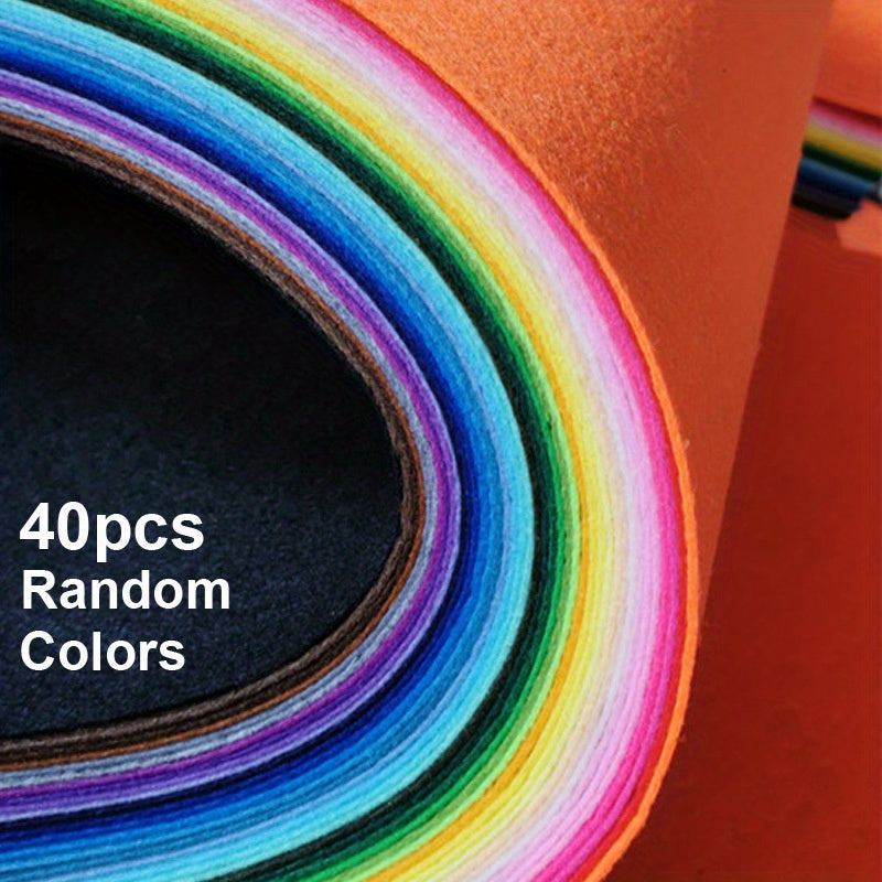 20 40pcs Nonwoven Multicolor Felt Fabric Patchwork Bundles for Scrapbooking DIY