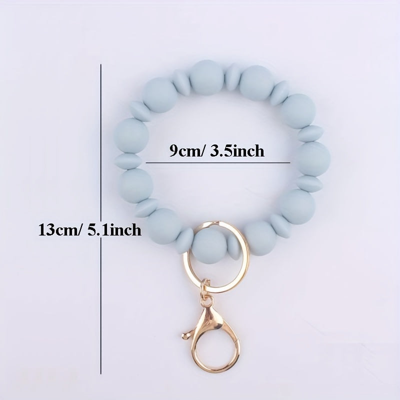 Silicone Beaded Keychain Bracelet for Women