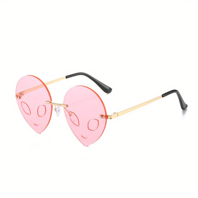 Men's Space Alien Metal Frame Glasses for Party and Travel