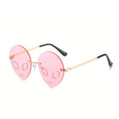 Men's Space Alien Metal Frame Glasses for Party and Travel