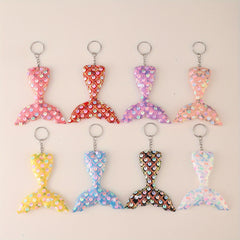 8pcs Sequin Fishtail Charm Keychain Luggage Pendant Backpack Handbag