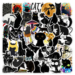 50 Cartoon Cat Doodle Stickers for Laptop Phone Stationery