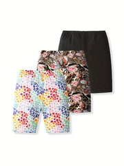 3 pack Toddler Leopard Print Slim Fit Shorts for Summer